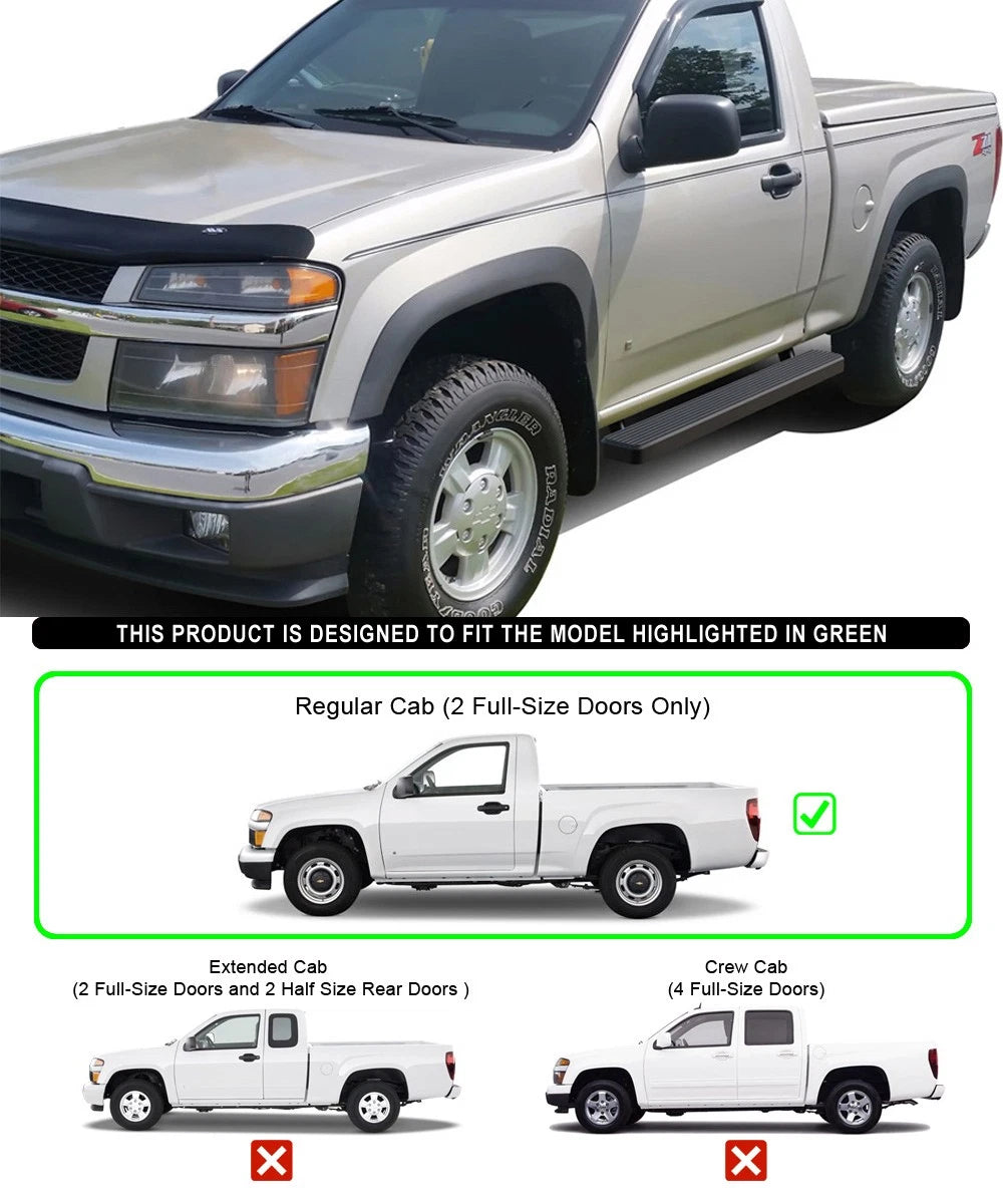 5" Black Steel Side Steps for Chevy GMC Colorado Canyon (2004-2012)
