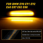 LED Side Marker Turn Signal Lights for BMW E60 E46 E82 E83 E90 E92 (2000â2015)