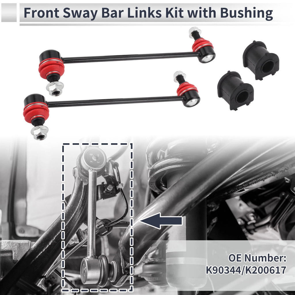 Set of 2 Front Stabilizer Bar Links with Bushings for Mazda 3 (2004–2009) No.K90344
