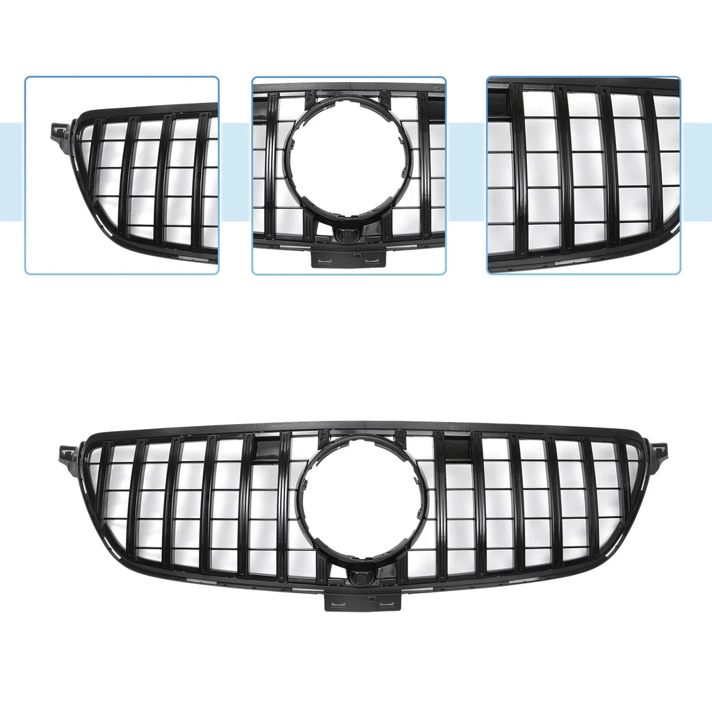 Front Upper Bumper Grille for Mercedes-Benz GLE 2015-2019 Black Grills