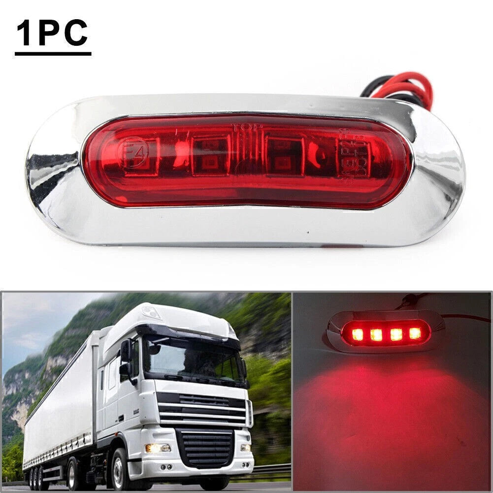 Set of 4 LED Side Clearance Marker Lights for Car Truck Trailer (12V 24V)