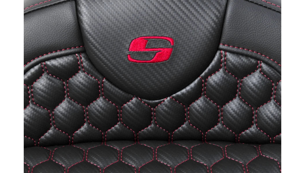 Saddlemen Roadsofa Seat Backrest for Harley Touring (2008–2023) Red Honeycomb