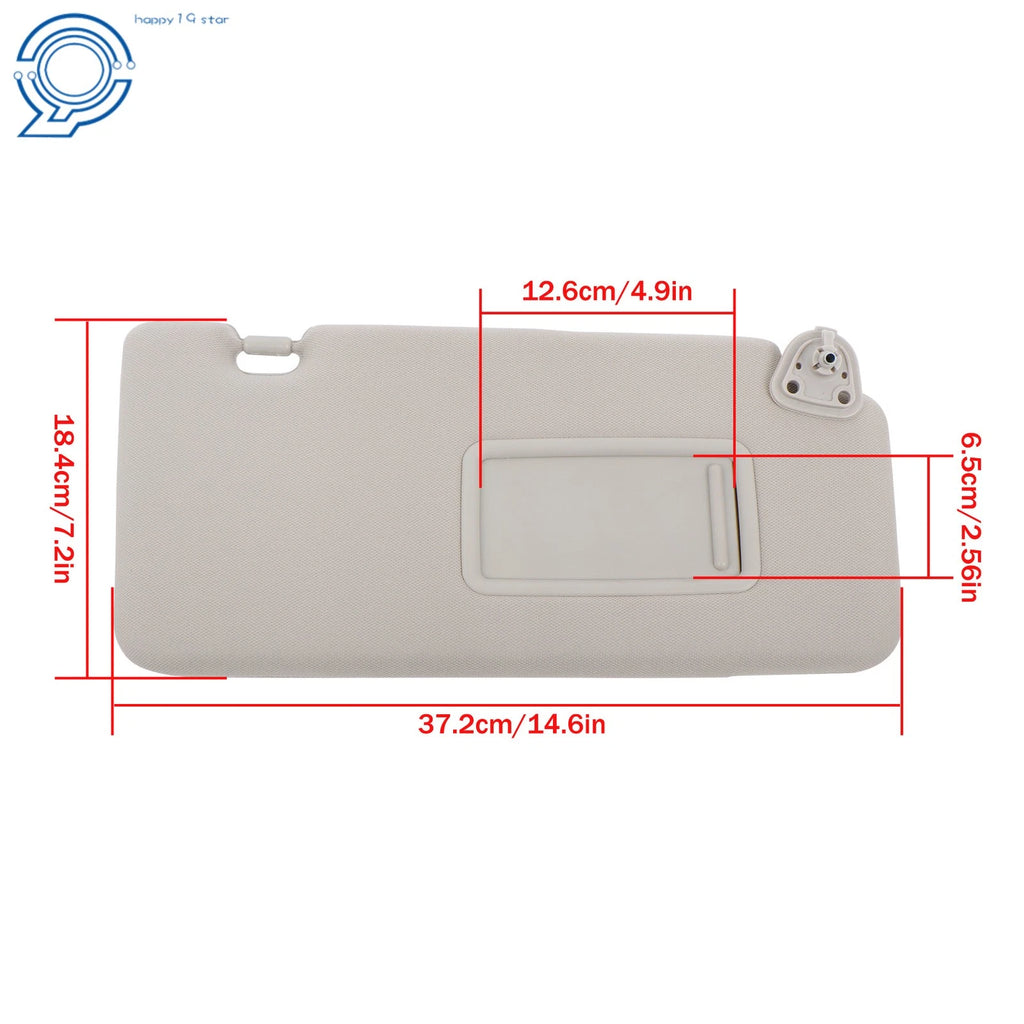 Sun Visor for Nissan Versa (2007-2012) Right Passenger Gray with Mirror