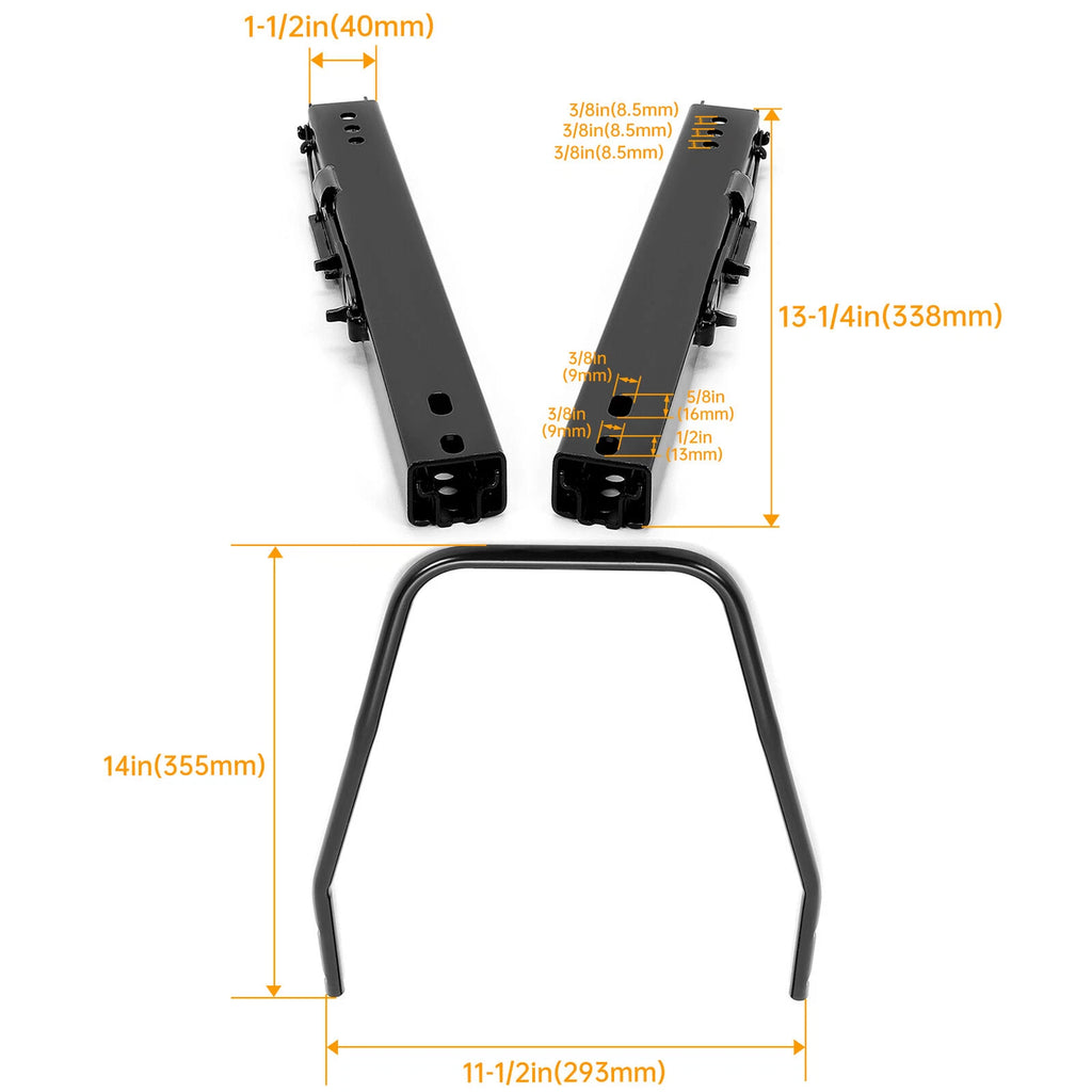 2X Universal Dual Lock Seat Sliders Rails Bracket Track Assembly