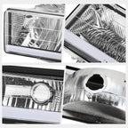 F-Shape LED DRL Headlights for Chevy GMC C/K Suburban Tahoe Yukon (1988–2002)