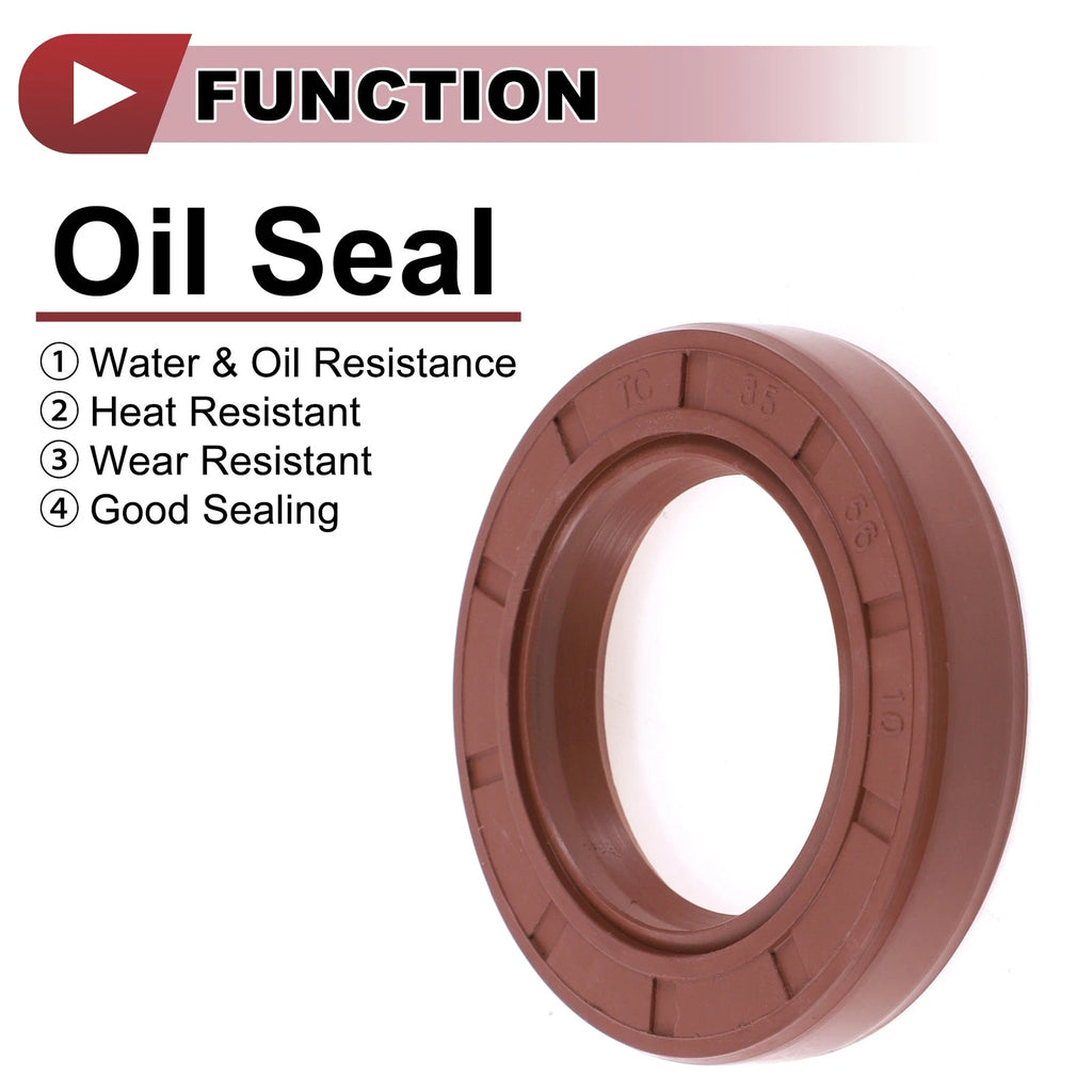 2X Oil Seal Rotary Shaft Seal FKM Rubber 35x56x10mm for Various Models