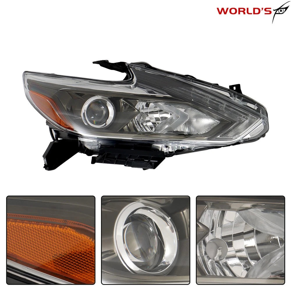 Set of 2 LED Headlight Assembly for Nissan Altima (2016–2018) Chrome Housing