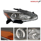 Set of 2 LED Headlight Assembly for Nissan Altima (2016–2018) Chrome Housing