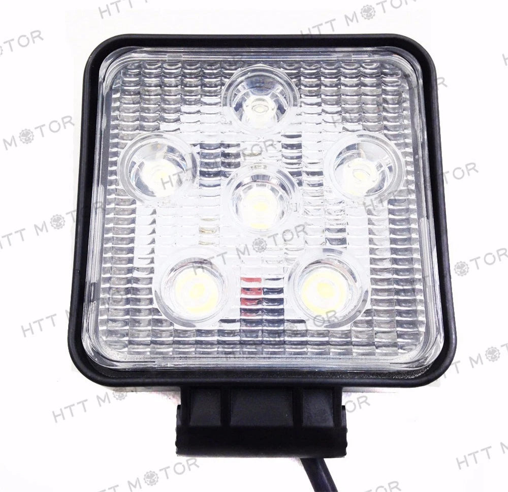 18W Off-Road LED Work Lamp for Truck SUV Trailer RV (Square)