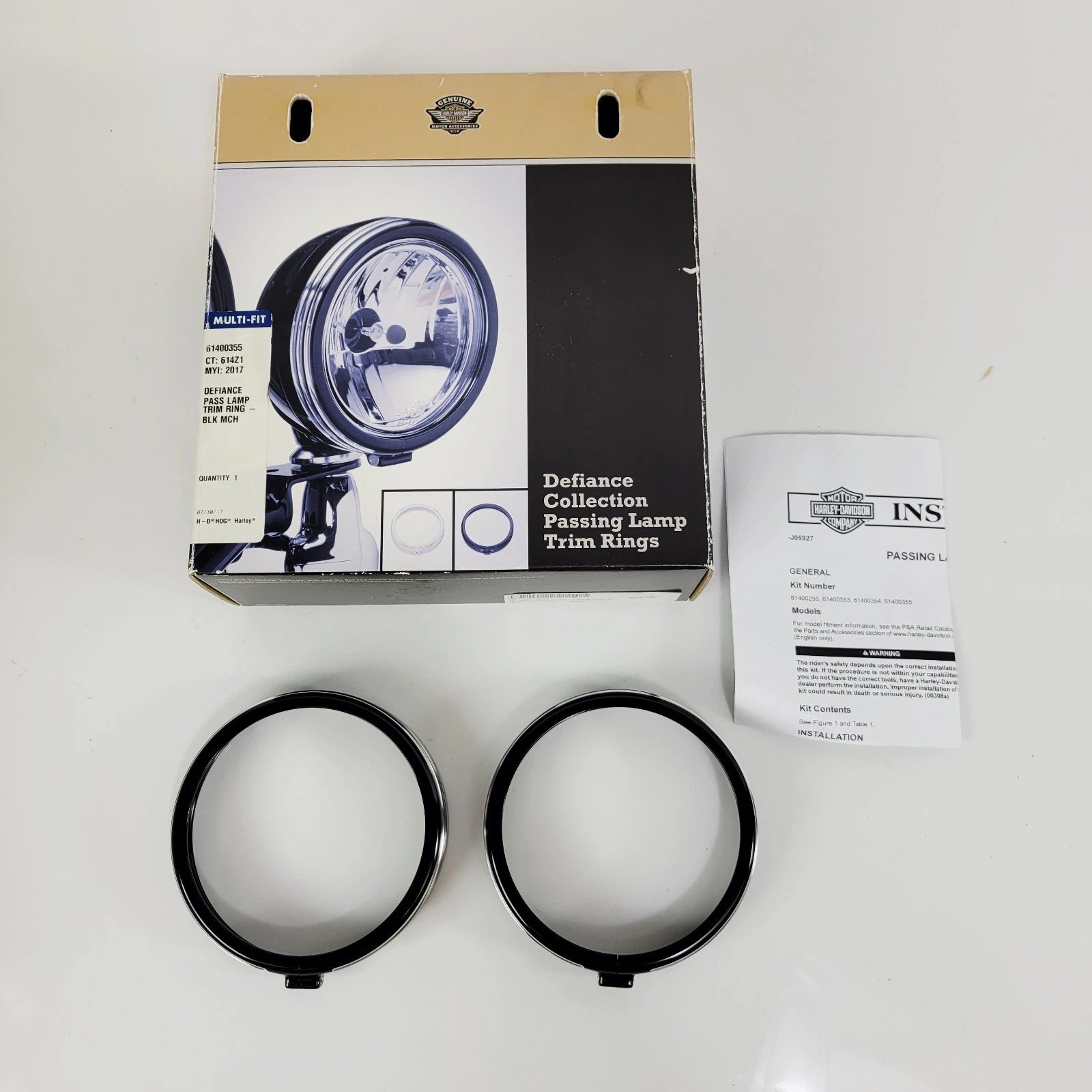 Defiance 4" Auxiliary Lamp Trim Rings for Harley-Davidson (61400355)