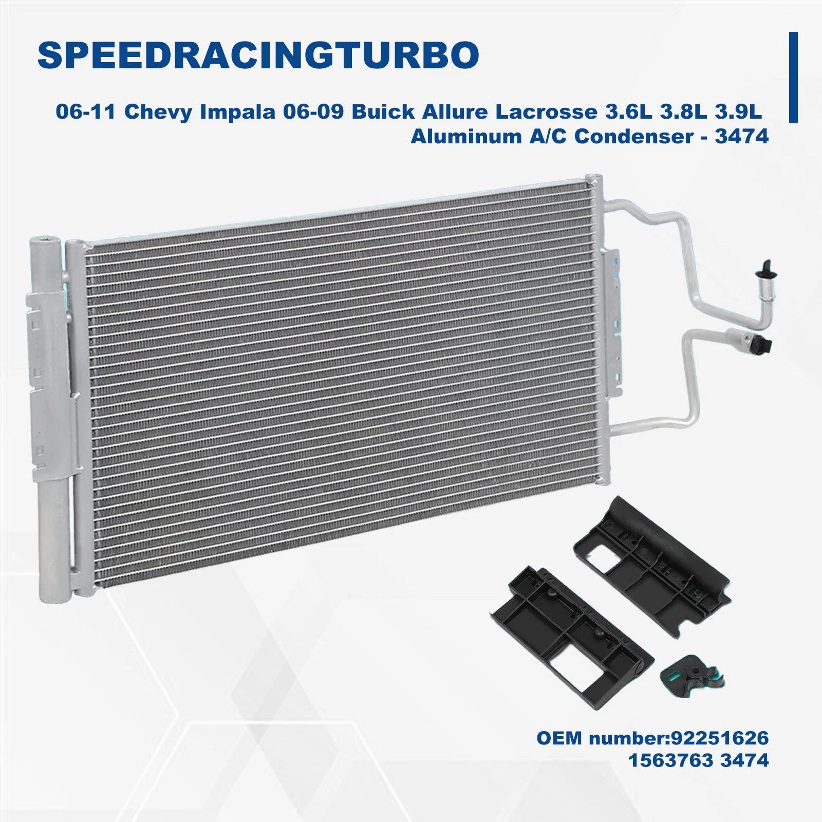 Aluminum A/C Condenser for Impala Grand Prix (2006–2011) 3474