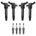 Set of 4 Ignition Coils & U-Groove Spark Plugs for Hyundai Kia 2.0L L4