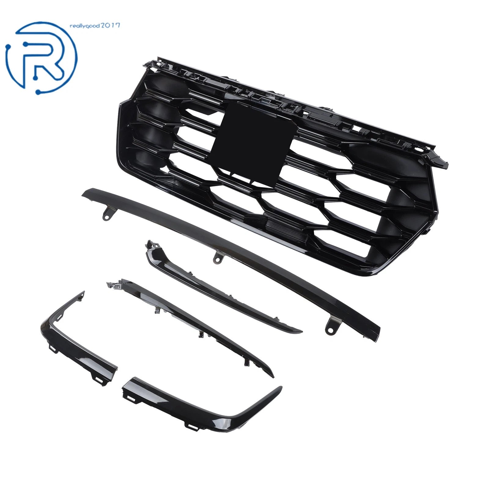 Gloss Black Radiator Grill & Molding Trim Kit for Honda Pilot (2023–2025)
