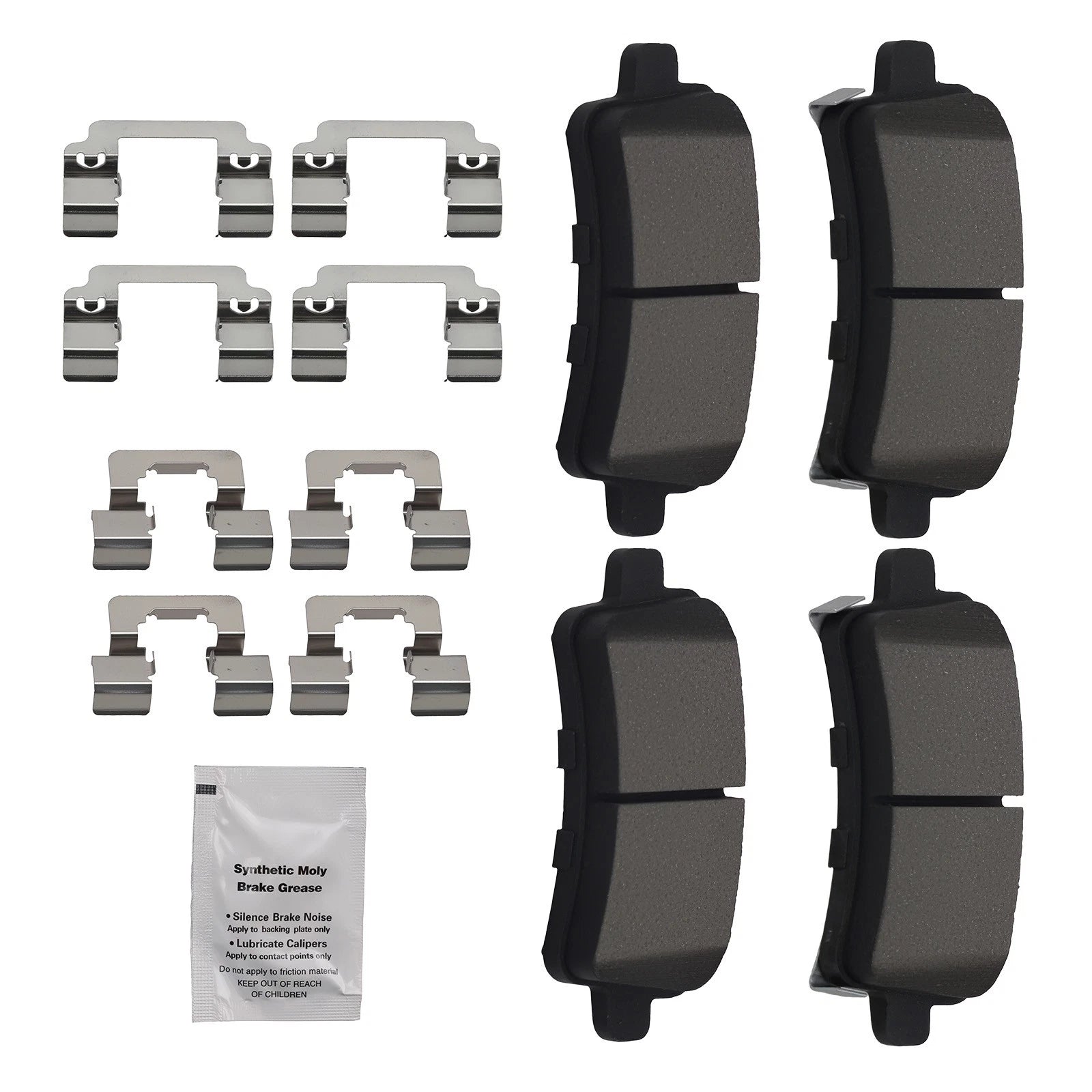 Set of 4 Rear Ceramic Brake Pads for Chevrolet Impala/Malibu (2013–2020)