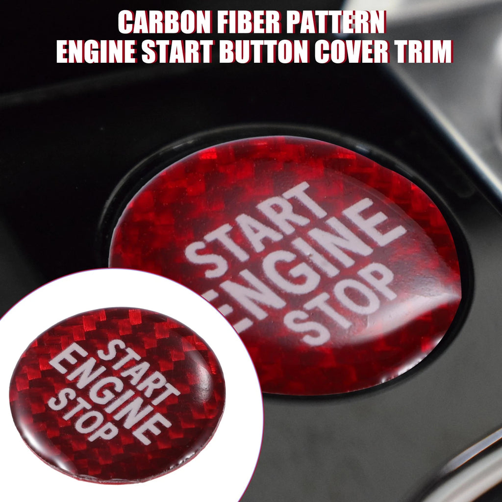 Carbon Fiber Pattern Engine Start Stop Button Cover Trim for VW CC (2012–2017)