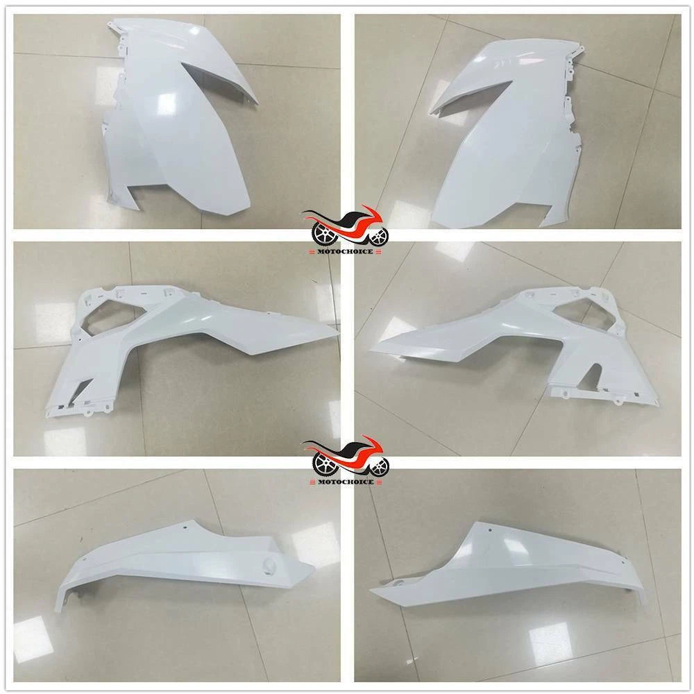 Set of 2 Unpainted White Fairing Panels for Kawasaki Ninja 400 (2018–2023)