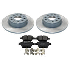 Set of 2 DuraGo Rear Rotors & Bosch QuietCast Pads for Beetle Golf