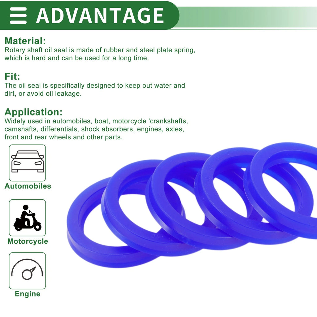 Set of 5 Oil Seal Ring 35x45x7mm for Rotary Shaft (Universal)