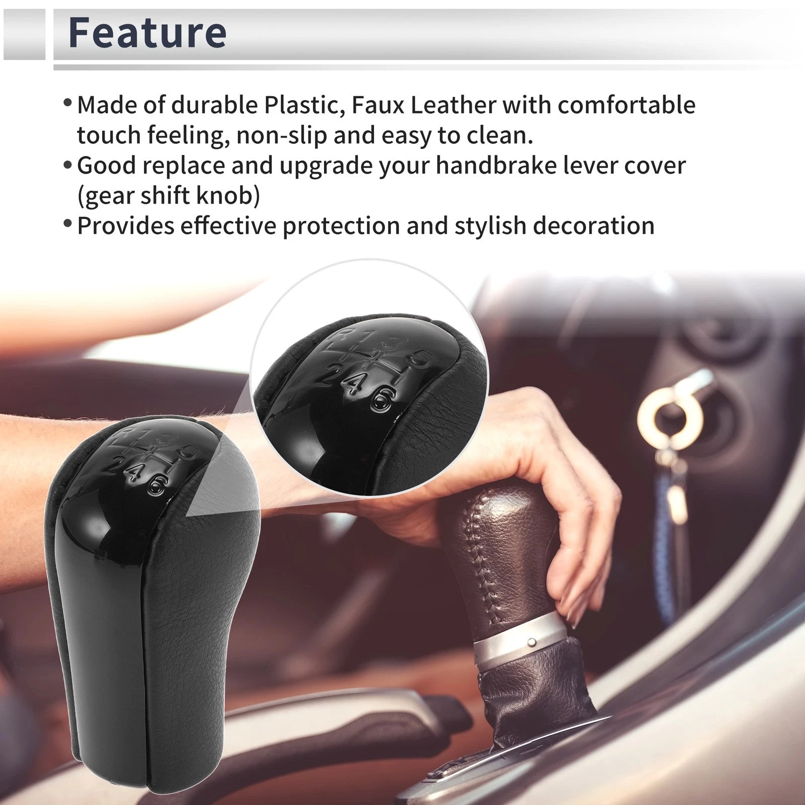 6 Speed Manual Gear Shift Knob for Toyota RAV4 (1992–2009) Plastic Faux Leather