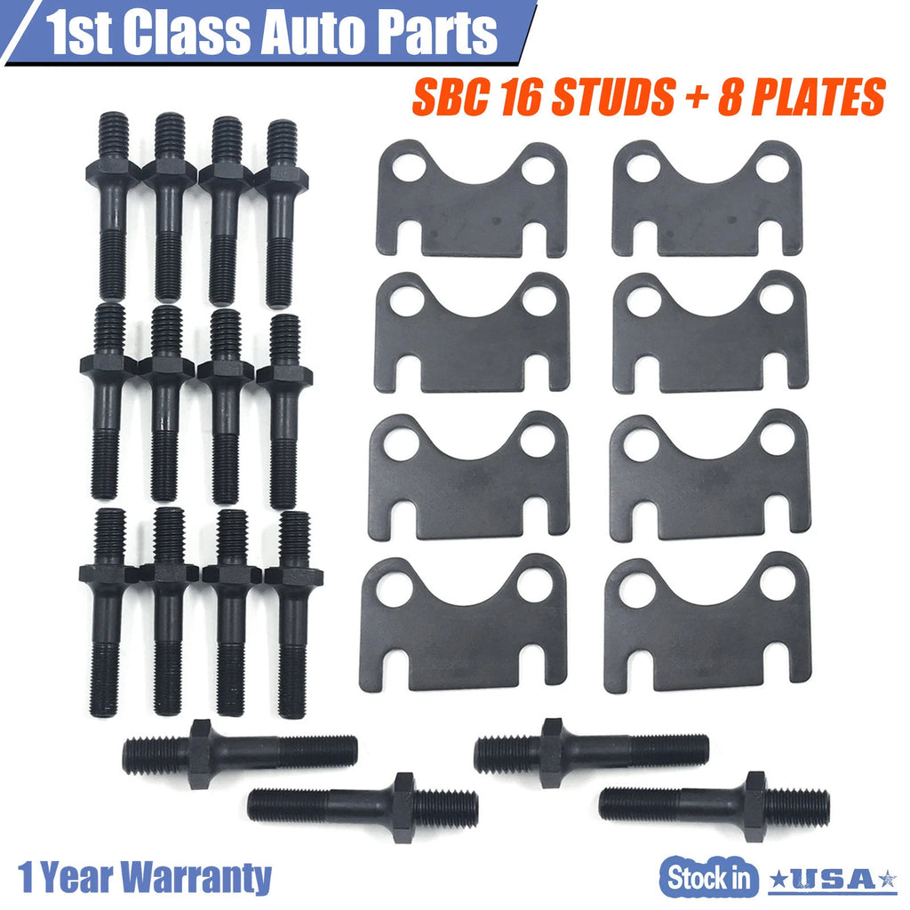 Push Rod Guide Plates & 3/8 Rocker Arm Studs Kit for Small Block Chevy (GP100S)