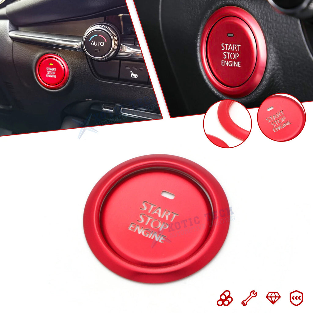 Red Interior Engine Start Push Button Cover Trim for Mazda 3 (2020–2024)
