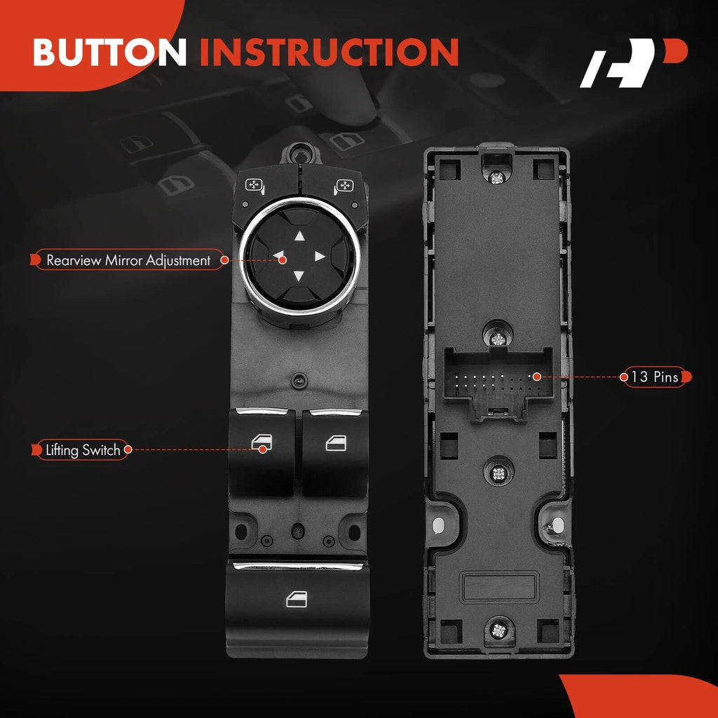 Power Window Switch with Heated Mirrors for Ford Mustang (2015-2023)