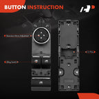 Power Window Switch with Heated Mirrors for Ford Mustang (2015-2023)