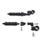 1.25" Black Bamboo Adjustable Footrest for Front Engine Guard (Fits 1.25")