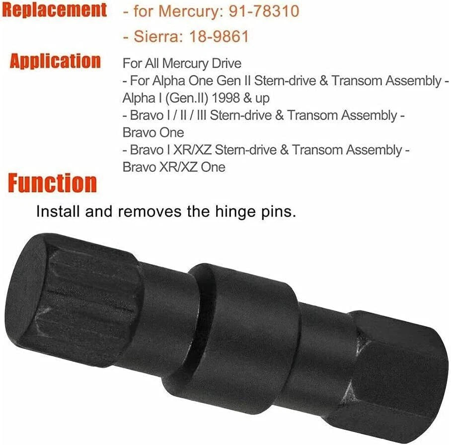 Hinge Pin Tool for Mercruiser Alpha Gen Bravo I II III (1991–Present) 91-78310, 18-9861