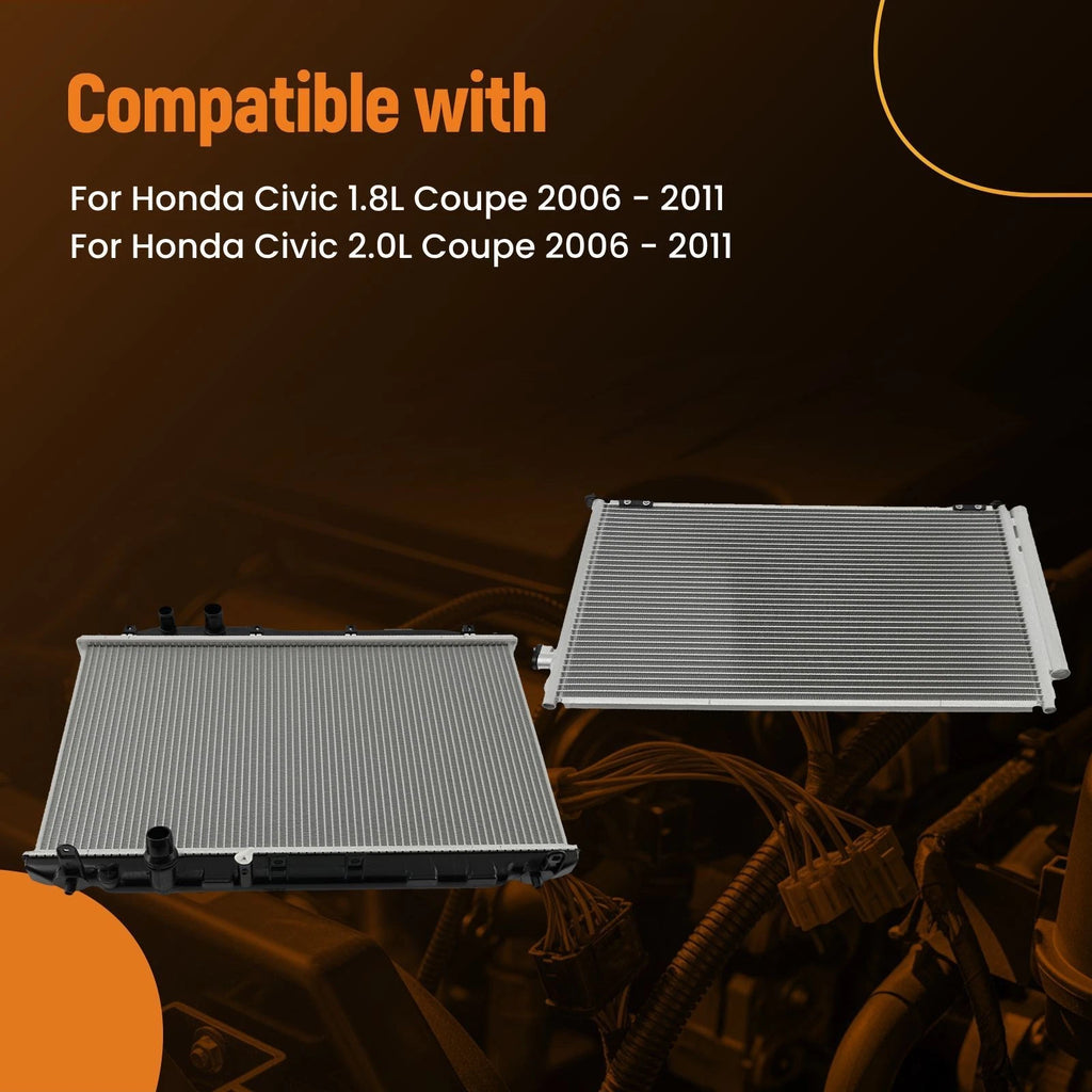 Aluminum Radiator & Condenser Assembly for Honda Civic (2006–2011)
