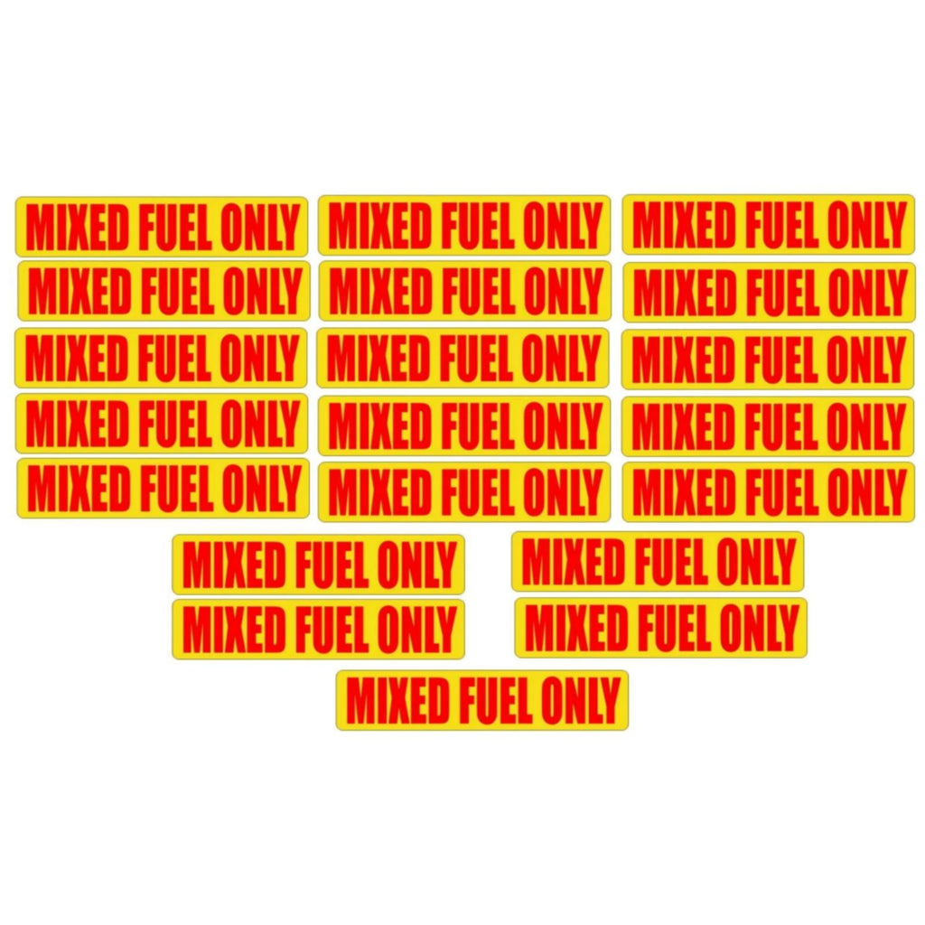 20 Mixed Fuel Only Warning Stickers for Precise Identification (0.75" X 3.25")