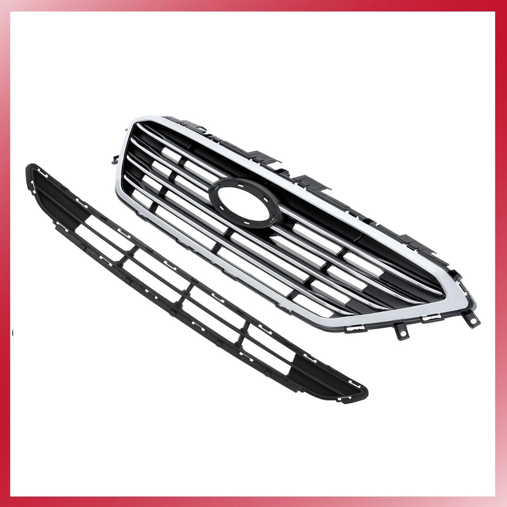 Front Upper & Lower Grille Grill Assembly for Hyundai Sonata Sport (2015–2017)