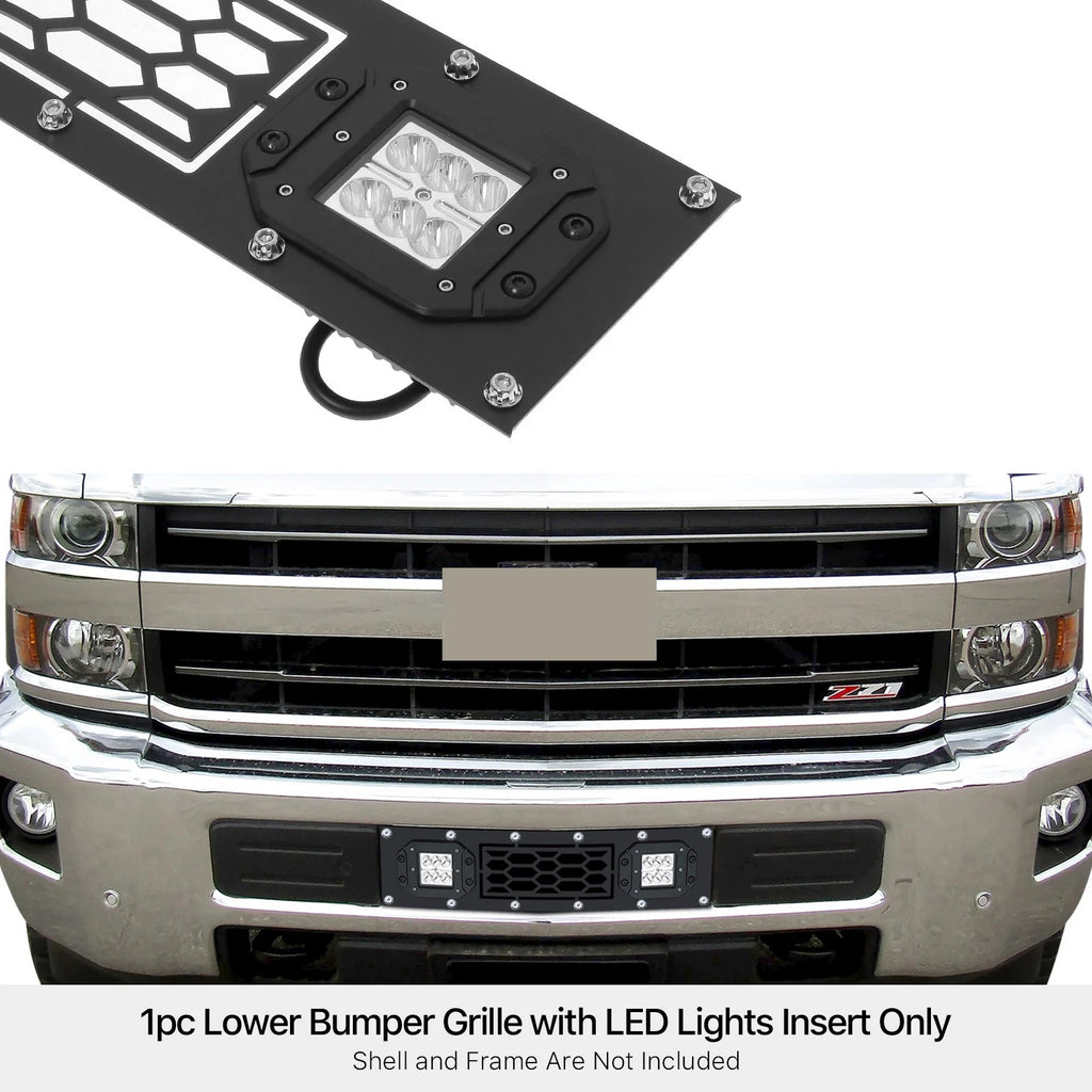 Stainless Black Mesh LED Grille for Chevy Silverado 2500/3500 (2015-2019)
