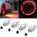 4pcs Red LED Tyre Air Valve Stem Caps Flashing Lights for Universal (–)