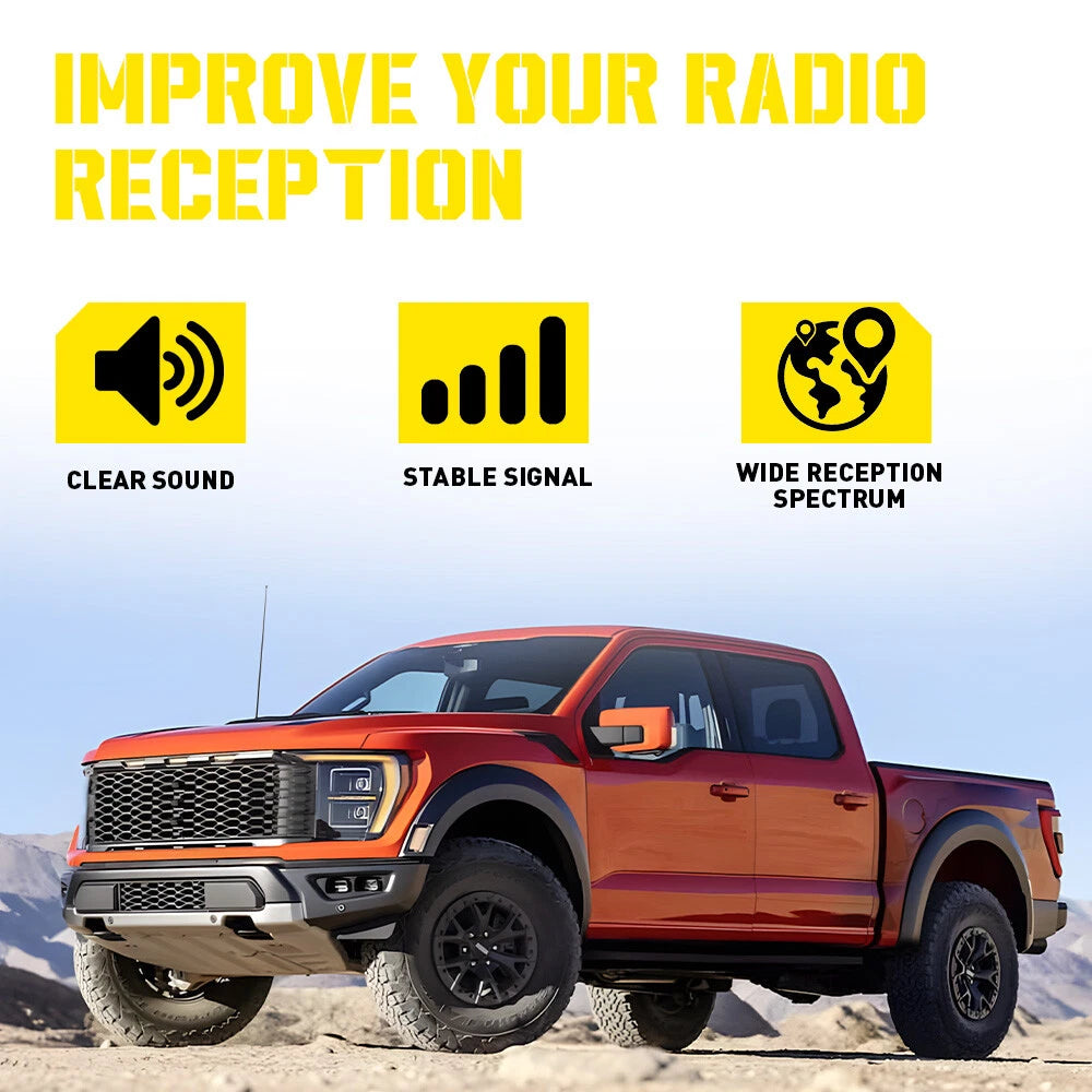 15" Black Stainless Antenna Mast for Ford F-150 (2009–2023)