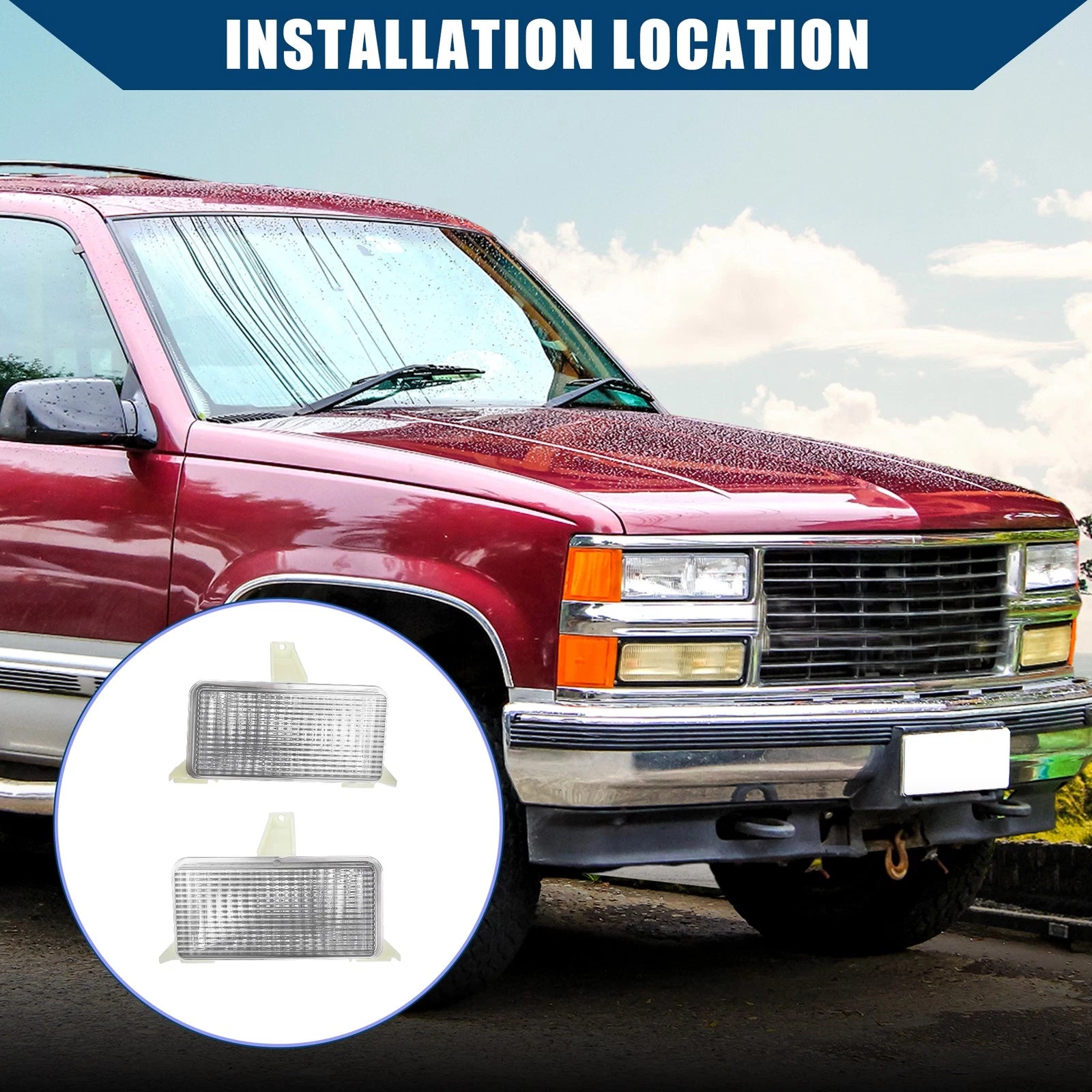 Pair of Park Signal Lens Covers for Chevrolet Blazer (1983–1984) Clear