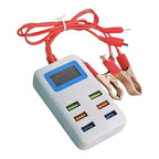 6-Port USB Charging Clip with LCD Screen for Universal Use (2010–2023)