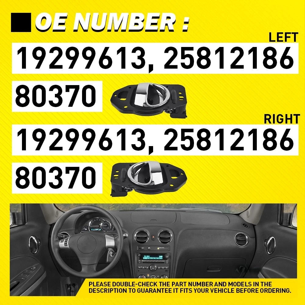 Set of 2 Inside Door Handles for Chevrolet HHR (2006â2011)