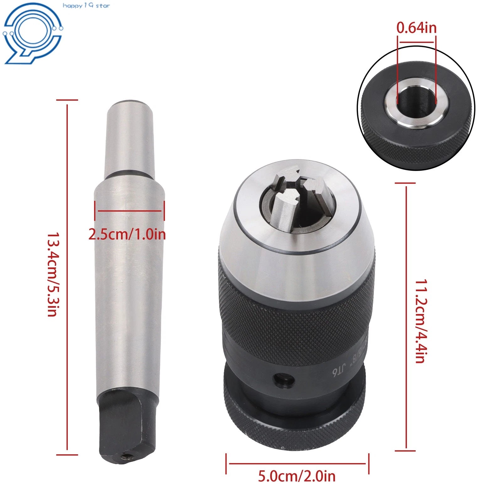 Keyless Drill Chuck 5/8 Inch with 3MT Shank Arbor for Drill Press