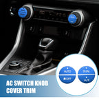 Set of 4 AC Switch Knob Cover Trim for Toyota RAV4 (2019–2022) Aluminum Blue