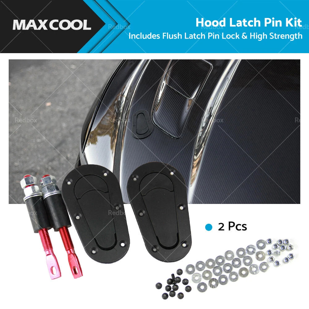 2Pcs Racing Hood Flush Latch Pin Locking Kit for Universal (2002–2023)