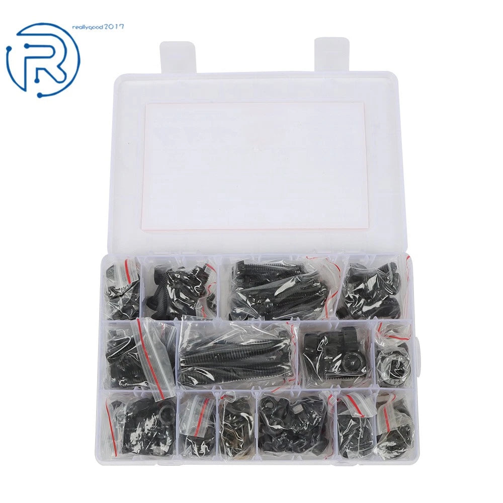 Set of 240 Hex Head Cap Bolts and Nuts Combination Kit Carbon Steel