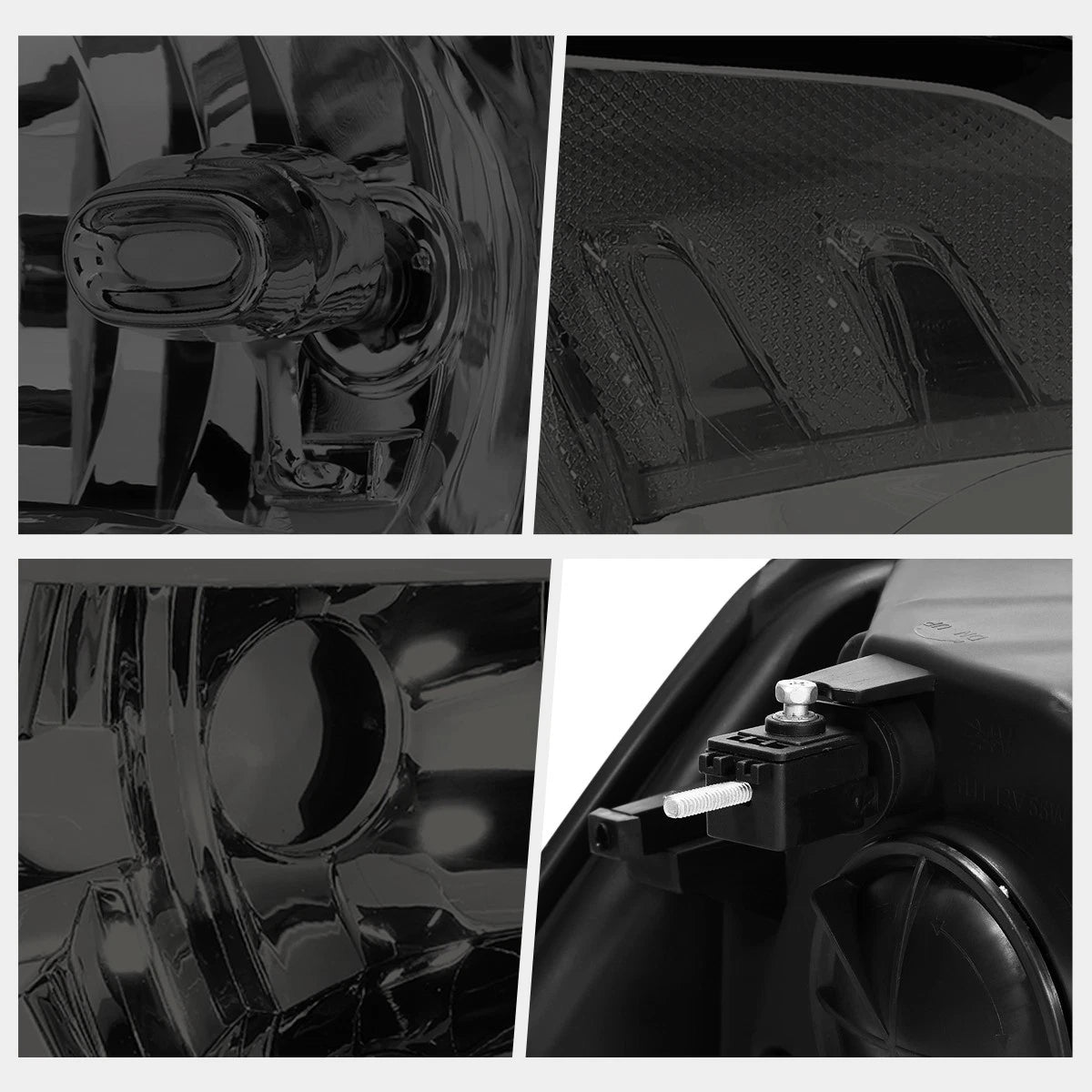 Smoked Lens Clear Side Corner Quad Headlight Set for Dodge RAM Pickup (2009–2018)