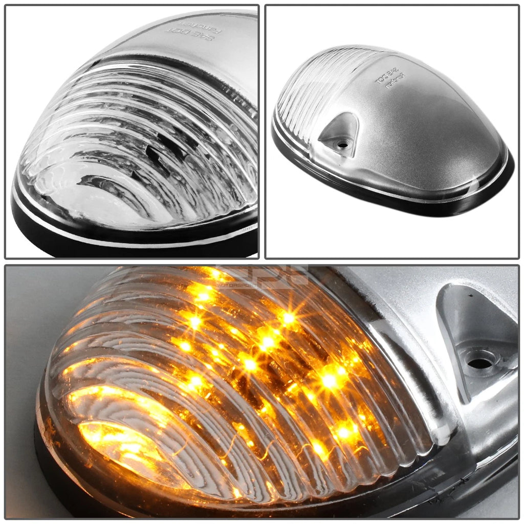 3Pc Yellow LED Cab Roof Running Light Lamp for Silverado Sierra (2002–2007)