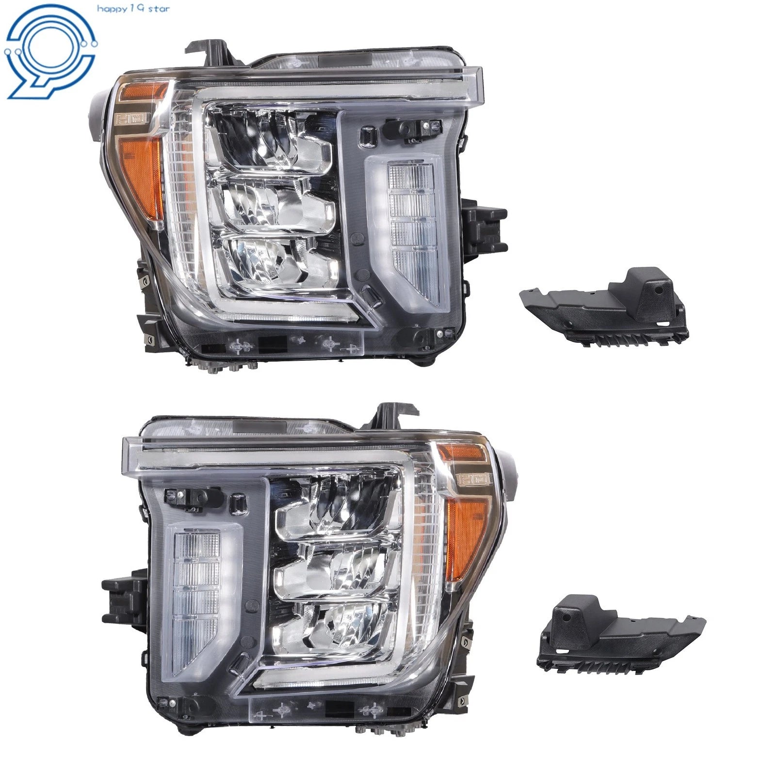 Set of 2 Full LED Headlights for GMC Sierra 2500/3500 HD (2020–2023)