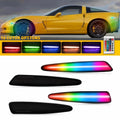 4Pcs Smoked Lens RGB LED Side Marker Lights for Chevrolet C6 Corvette (2005–2013)