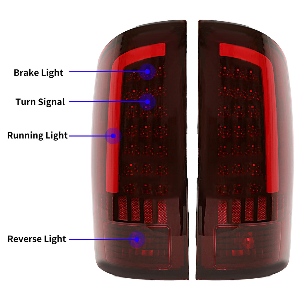 LED Tail Lights Brake Lamps for Dodge Ram 1500 2500 3500 (2002–2006)