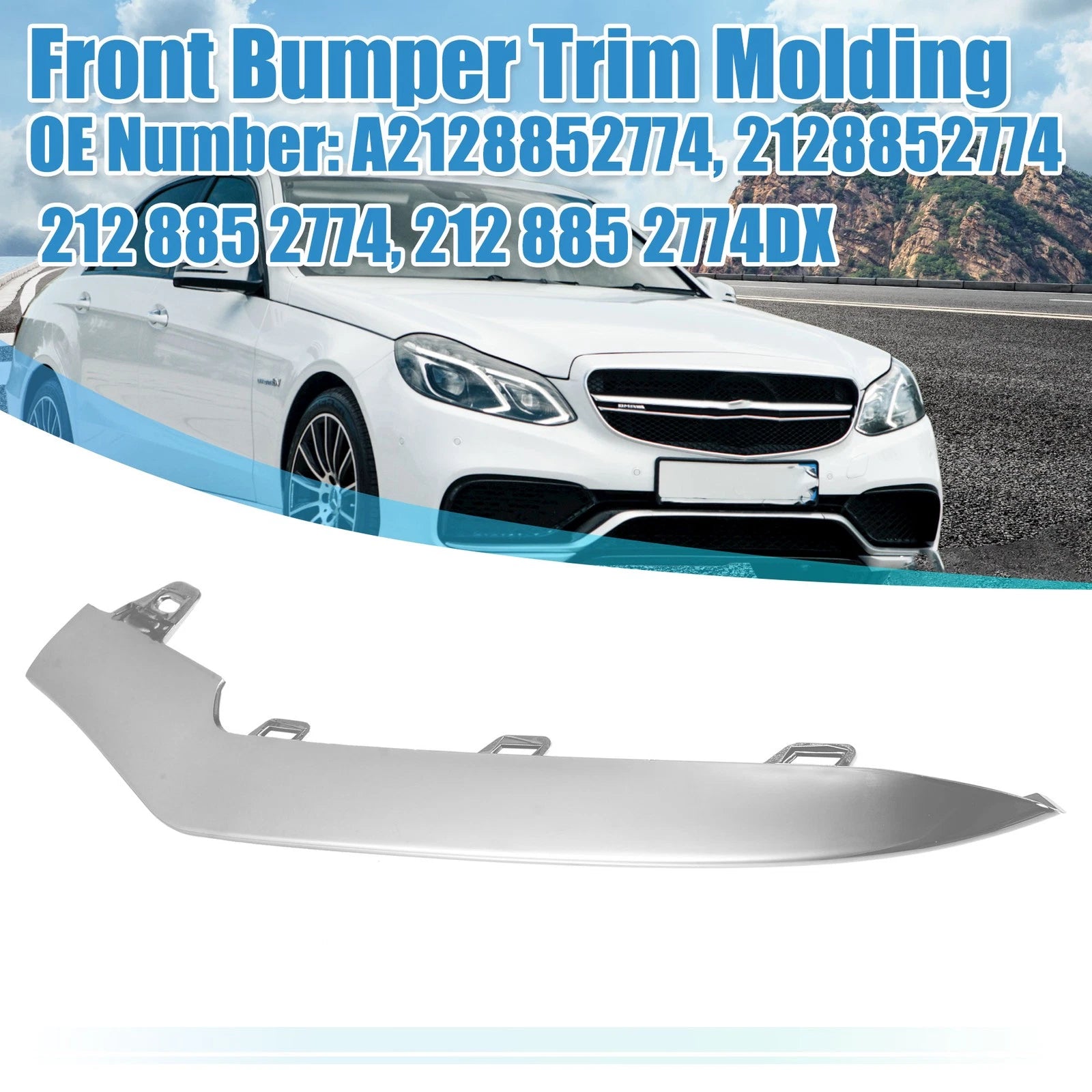 Pair Front Bumper for Mercedes Benz A2128852774 A2128852874 (2012–2018)