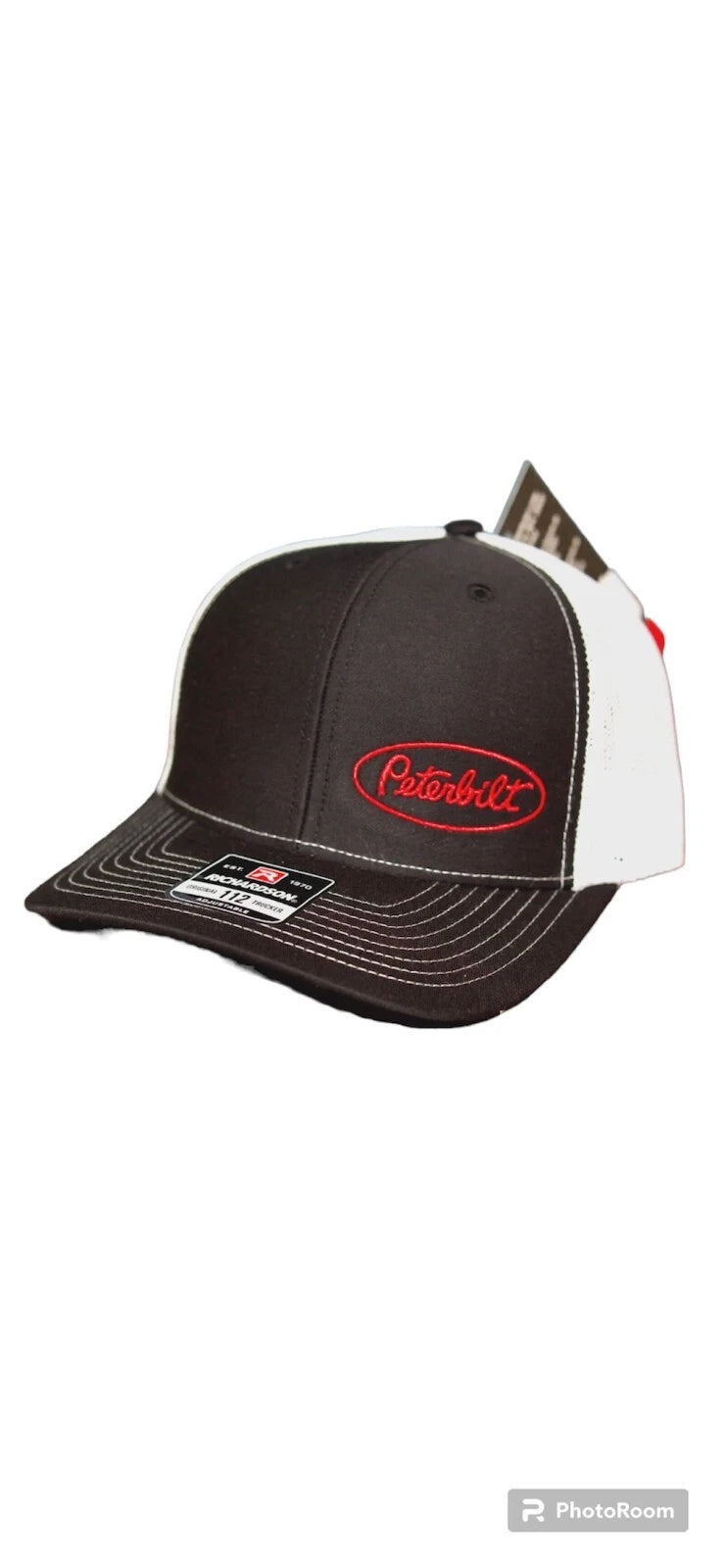 Trucker Cap Hat for Peterbilt Trucks Richardson 112 (Black/White)