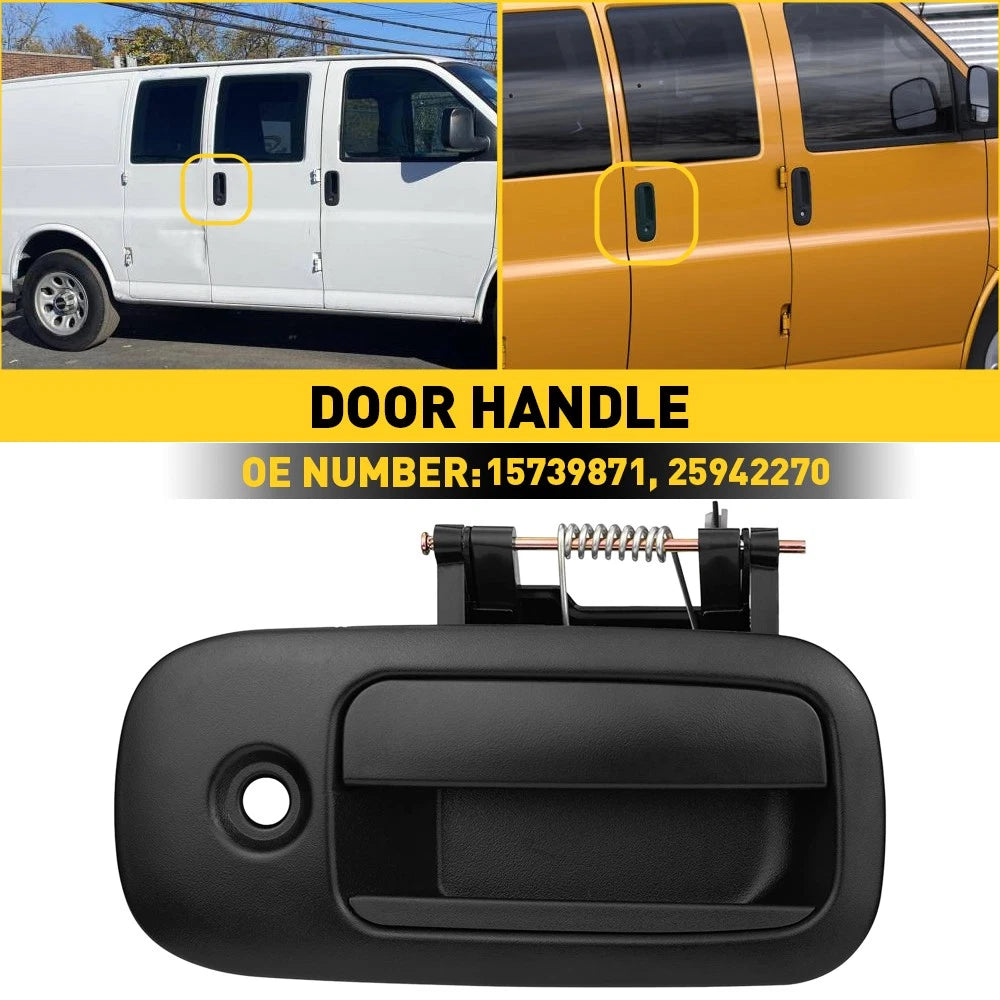 Rear Passenger Side Exterior Door Handle for Chevy Express GMC (1996–2009)